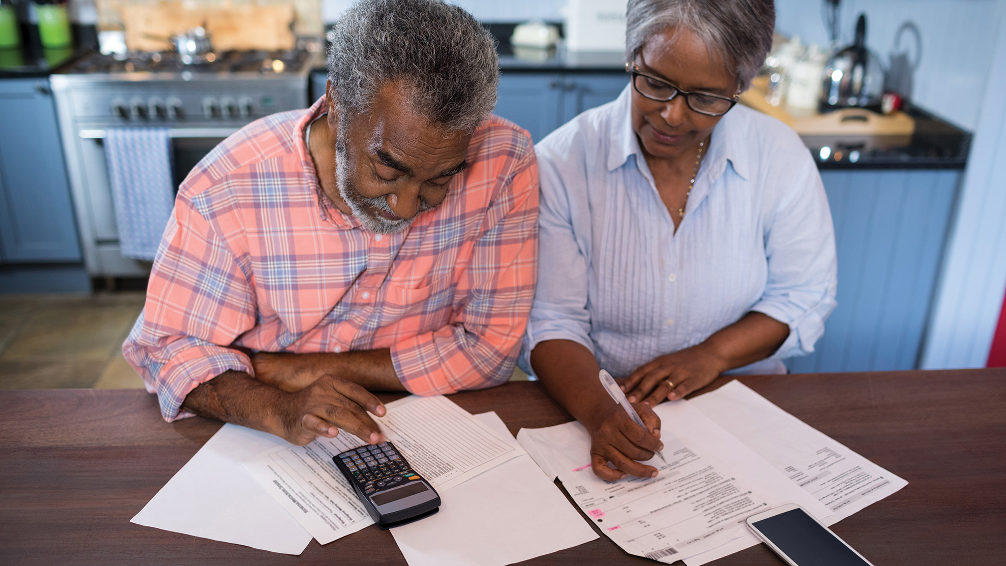 couple doing their budget together