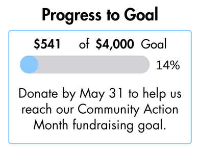 tile with header reading "Progress to Goal" and a graphic showing 14% to $4000 goal