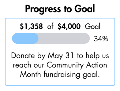 tile graphic with header reading "Progress to Goal" and a graphic showing 34% to $4000 goal"