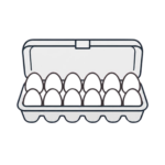 Simple illustration of a dozen eggs in a carton