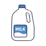 Simple illustration of a gallon jub of milk