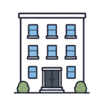Simple illustration of an apartment building